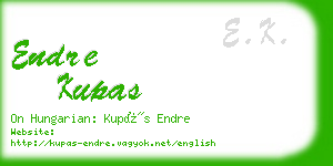 endre kupas business card